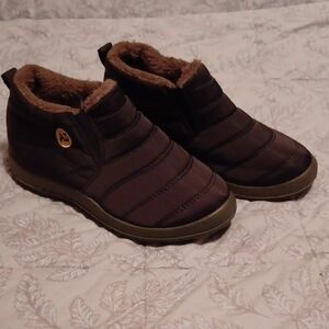 Navy Blue Quilted Ankle Boots with Fur Lining Size Eur 38